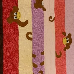 Baby Girl Monkey Quilt